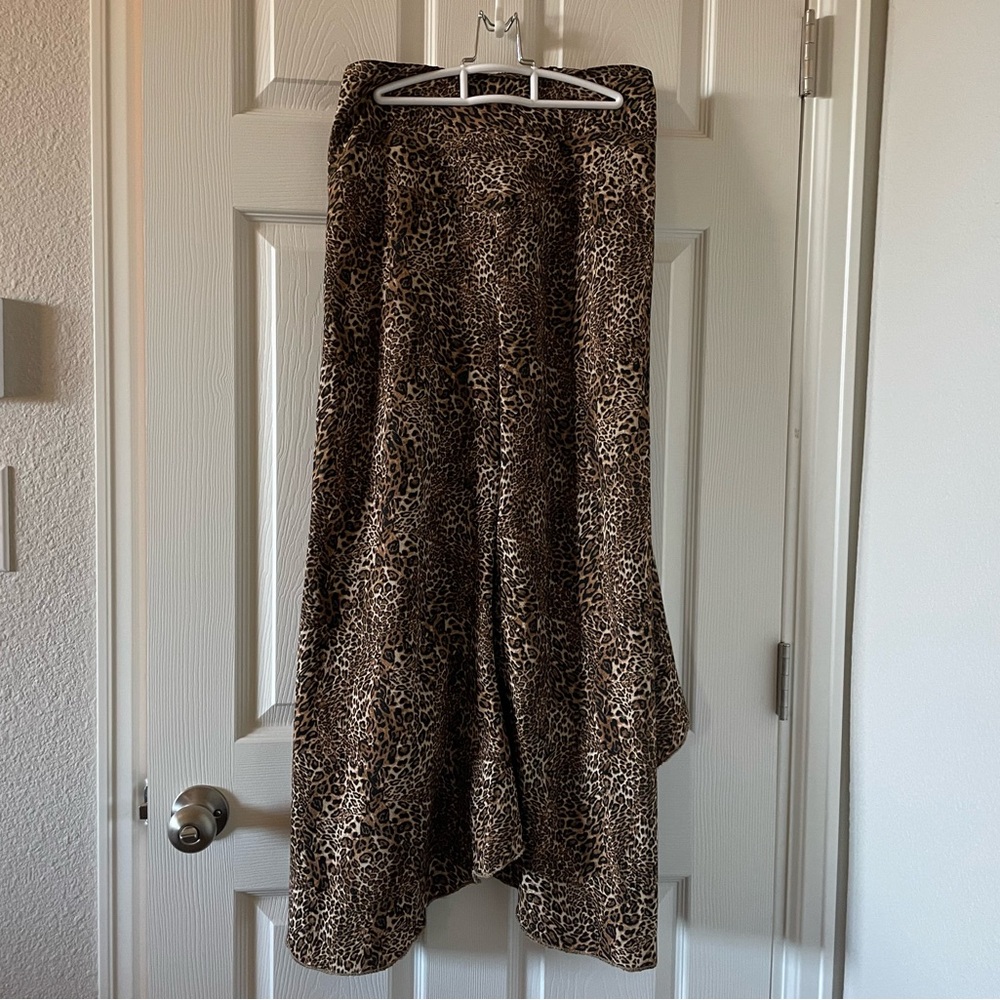 Leopard Print Wide Leg Pants